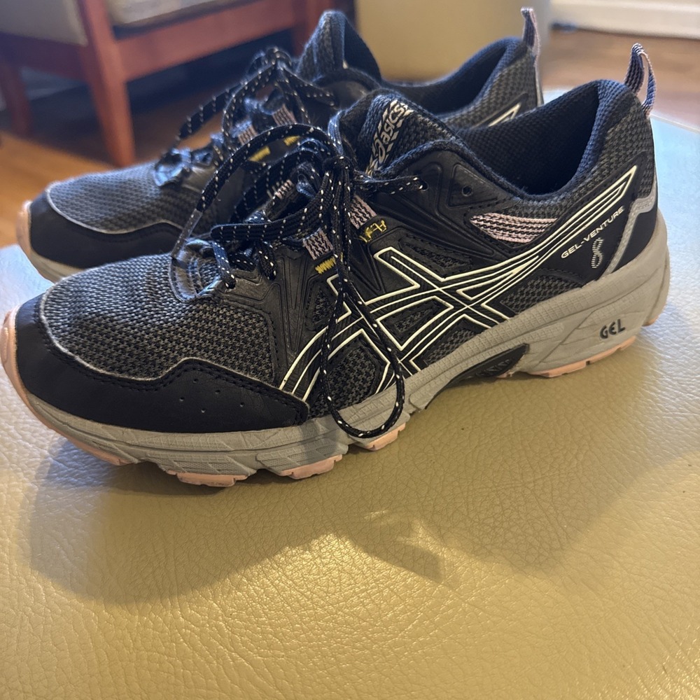 Asics Womens Gel Venture 8 1012A708 Black Running‎ Shoes Sneakers Size 7.5
